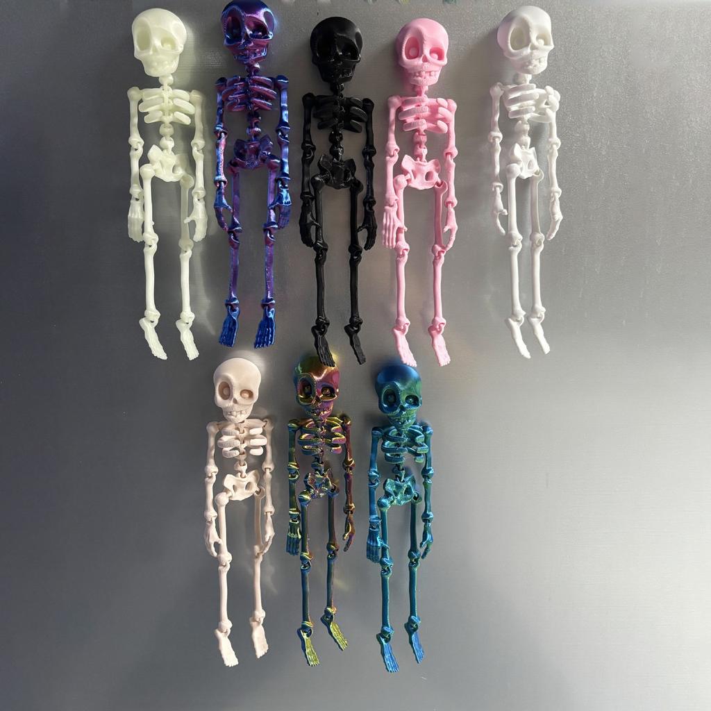 3D Printed Movable Joint Skeleton Figurines Flexible High Human Bone Miniature Creative Fun Decoration Halloween Gifts