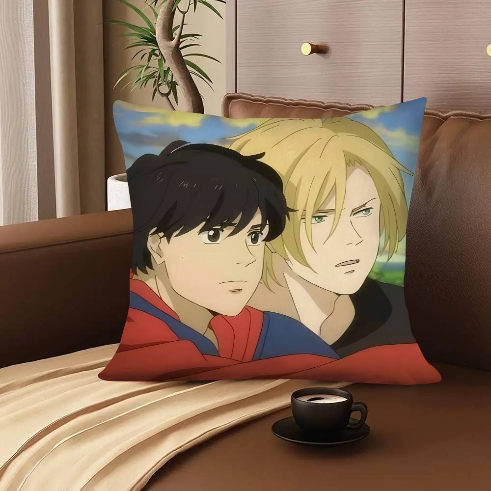 1Pc Banana Fish Anime Pillow Case Fashion Square Pillowcase Bedroom Sofa Room Ins Decoration Leisure