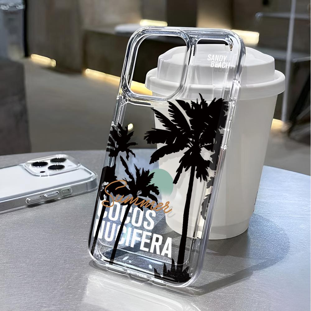 Sea Coconut Tree For Iphone 16 15 14 13 12 11 Pro Max Plus Phone Case 17 Air 16 Advanced Anti Fall Phone Case Cover