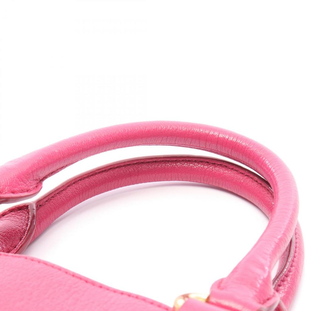 Used Miu Miu Madras 2WAY Handbag leather Pink Used Women
