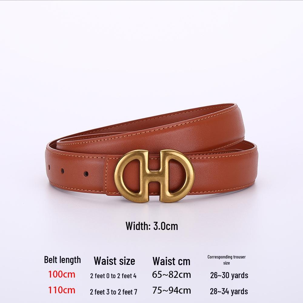 Elegant Women s Genuine Leather Belt: Versatile, Stylish, and Decorative for Jeans 100 cm