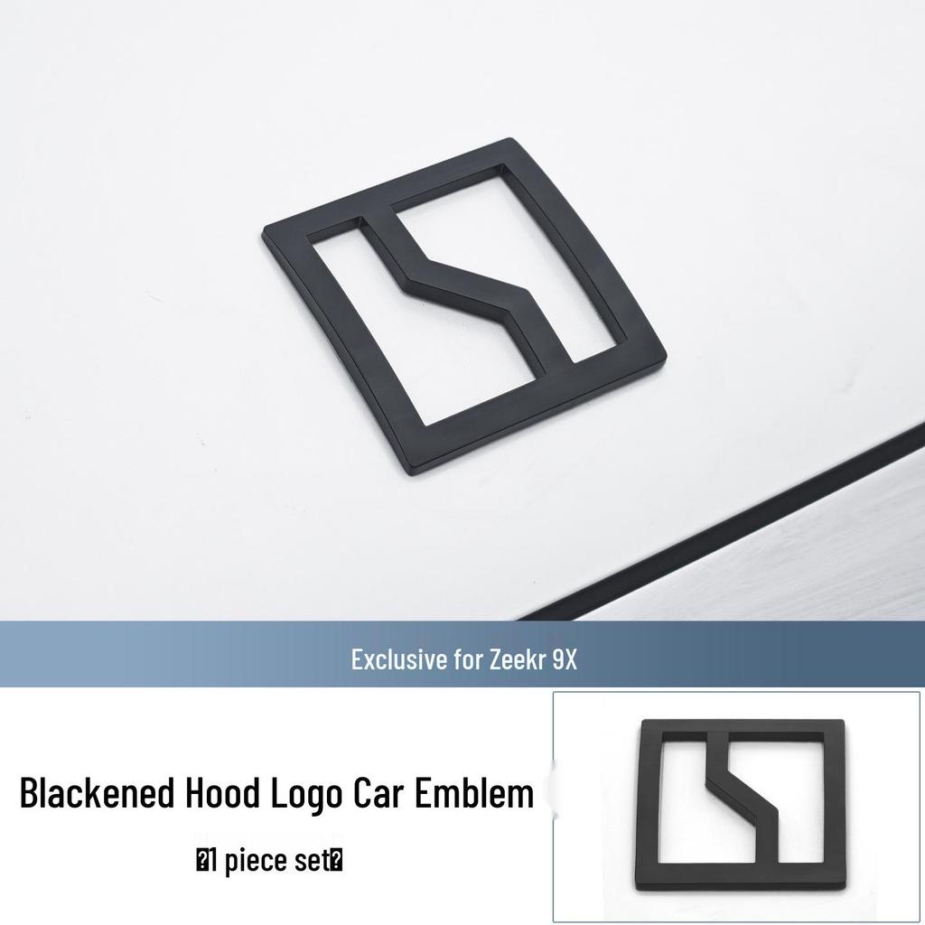 Schwarze Zeekr 9X Front-/Heck-Logoabdeckung - Metallschutz & Dekorative Autozubehör
