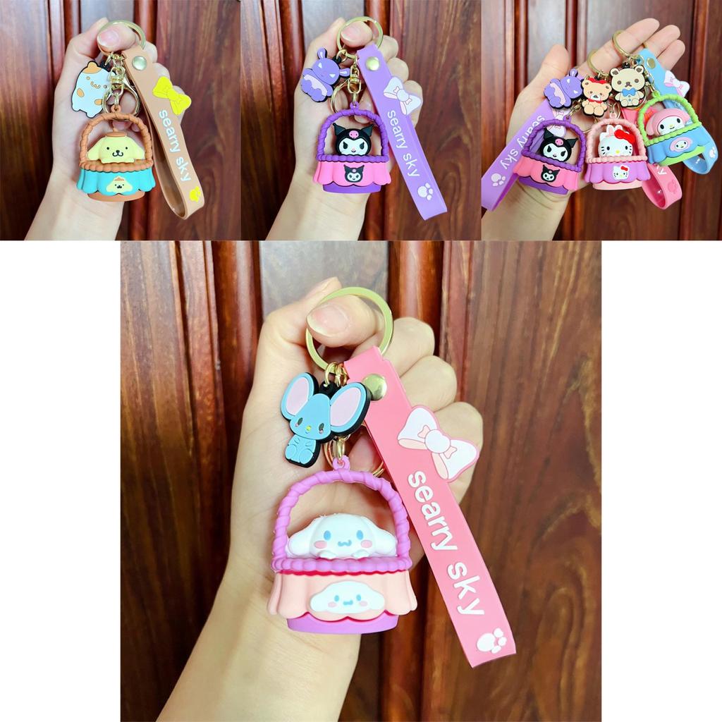 My Melody Pvc Plastic Keychains Toys Keyring Figures Pendant Xmas Gifts