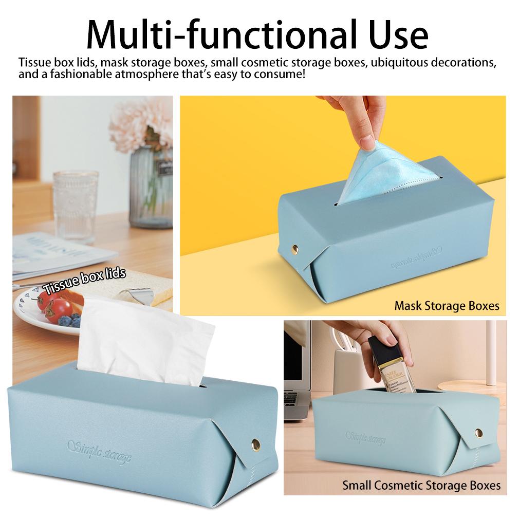 1Pc Simplicity Car-Carrying Toilet Home Bathroom Desktop Pumping Tissue Box PU Leather Living Room Table Napkin Holder Case Storage Box Creative