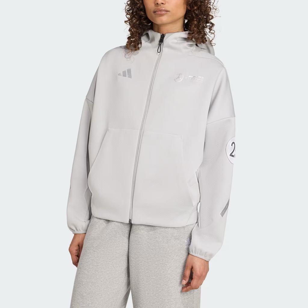 Adidas X Mercedes - AMG Collaboration Petronas Formula One Team Silver Arrows Motorsport Hoodie Women Jacket JW3474