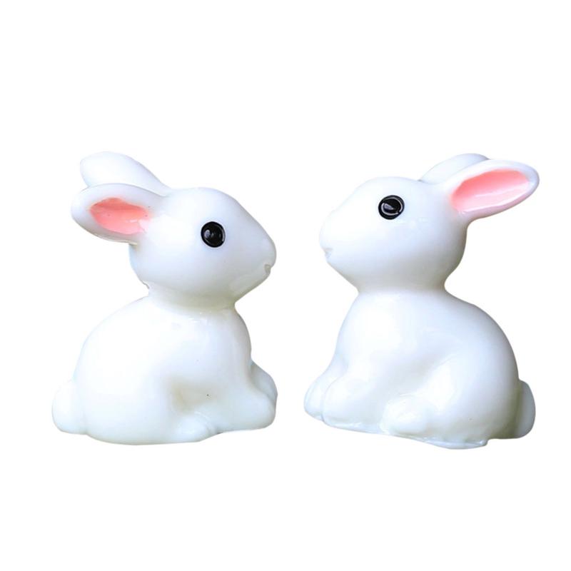 

2 шт. милые смоляные растения кролик милый микро ландшафт суккулентные украшения растения украшения белый