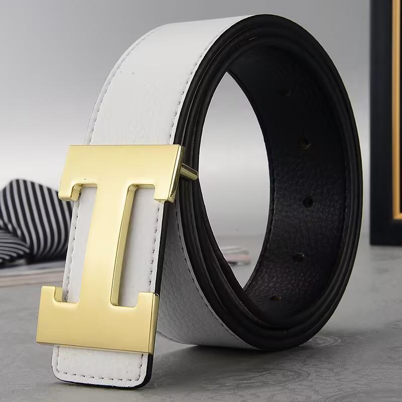 Klassieke Herenleren Riem, Business Casual Tailleband, Letter Trendy Mode Veelzijdige Gesp Riem, Vakantiecadeau