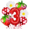 Fruit Series Gradual Change Strawberry Balloon Set Hawaiian Party Decoration Anniversary Decoration Birthday Balloon