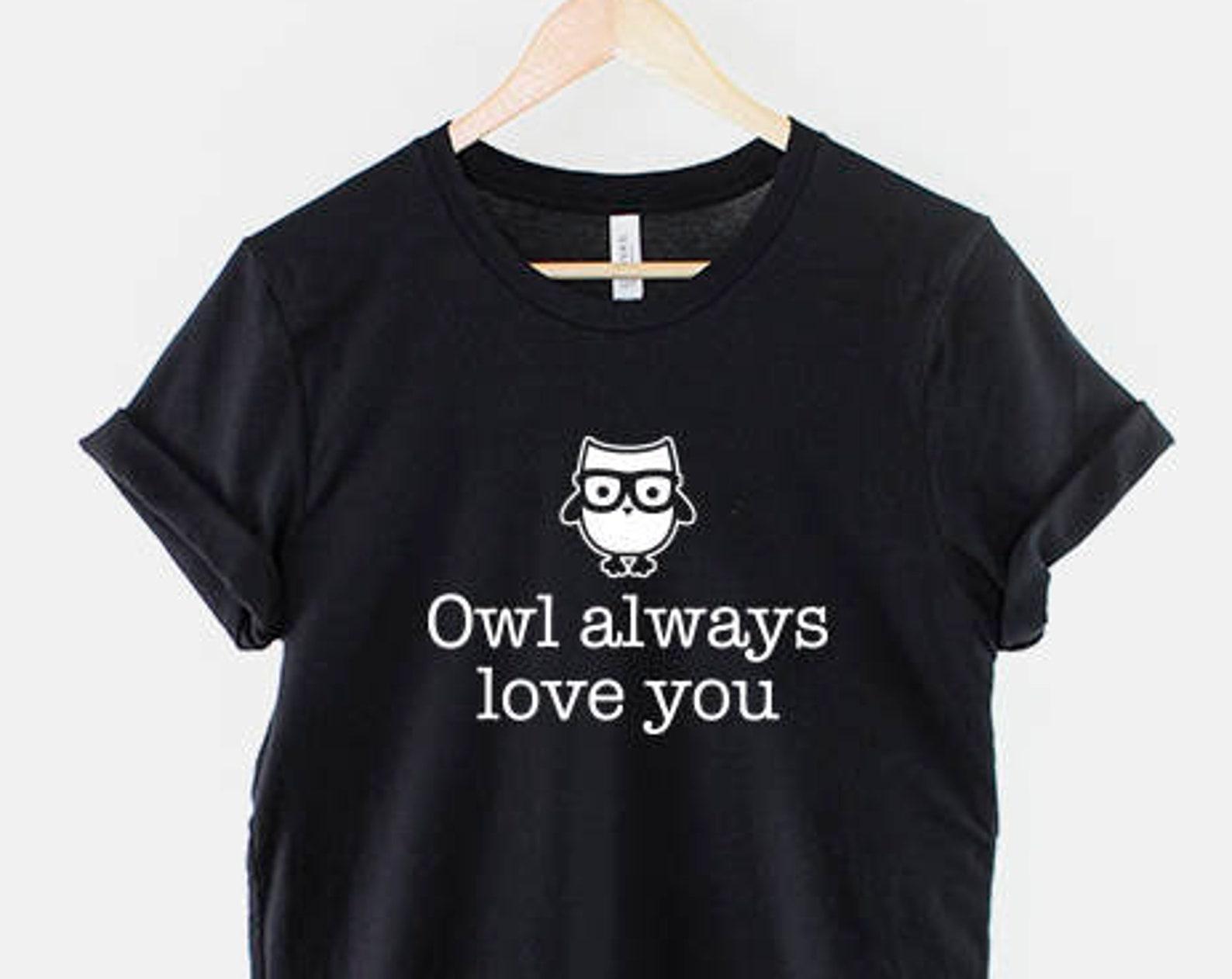 Owl Always Love You T-Shirt: Whimsical Owl Illustration, Soft Cotton Tee S