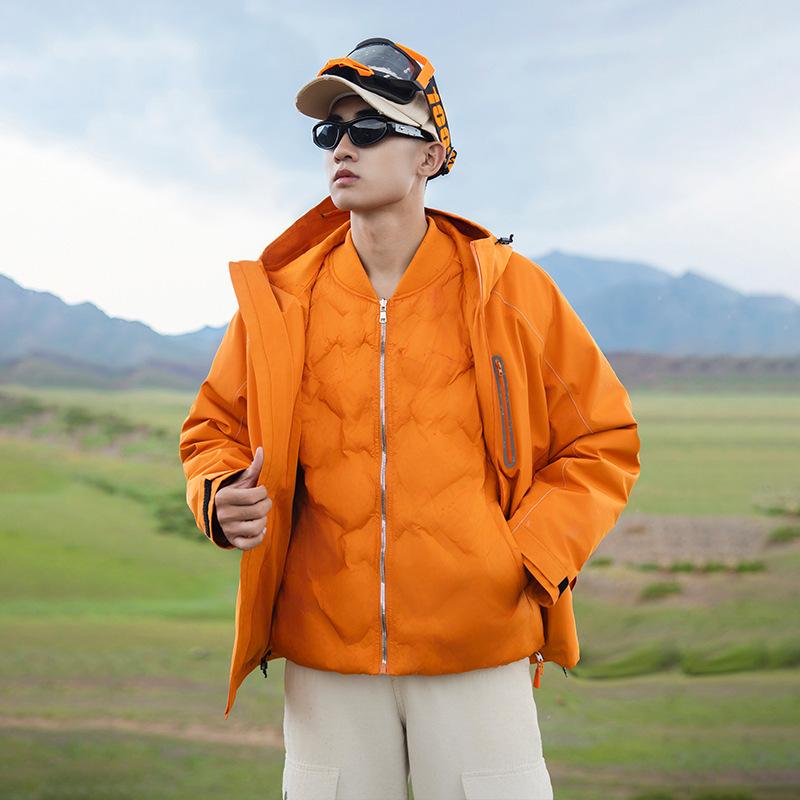 Autumn and Winter New Outdoor Three-in-one Removable Cotton Liner Windproof, Waterproof, Warm and Cold Couple Jacket