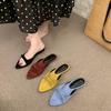 Low-heeled black bag head half slippers new spring casual versatile light mouth pointed temperament cool slippers women
