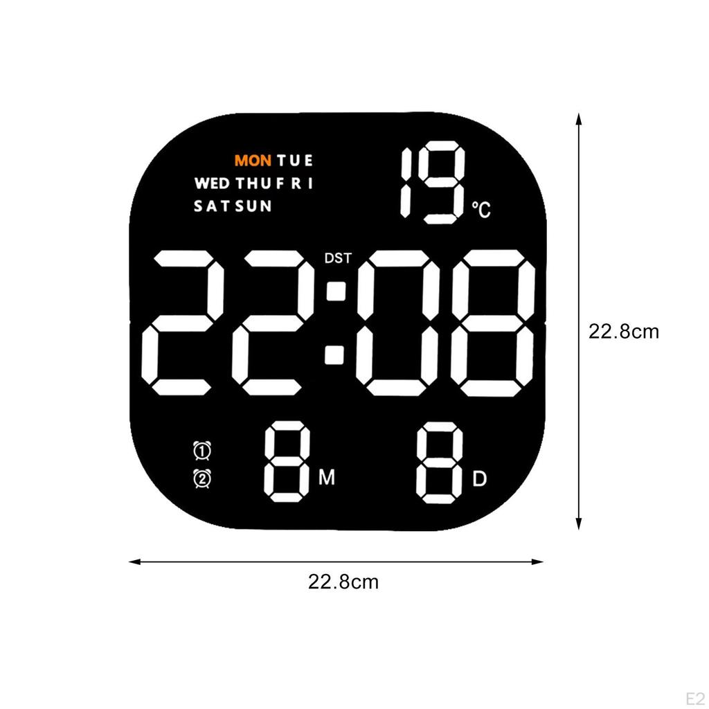 Digital Table Wall Clock Dimmer Large LED Display Screen Desktop Alarm for Beside Teenagers