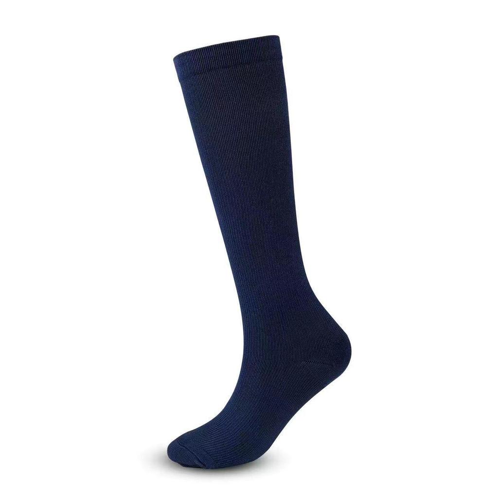 Elastic Compression Running Socks - Solid Color, Shock Absorption, Mid-Length for Sports, Basketball, Marathon