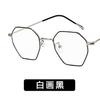 New metal polygonal glasses frame retro literary irregular flat mirror can be matched with myopia