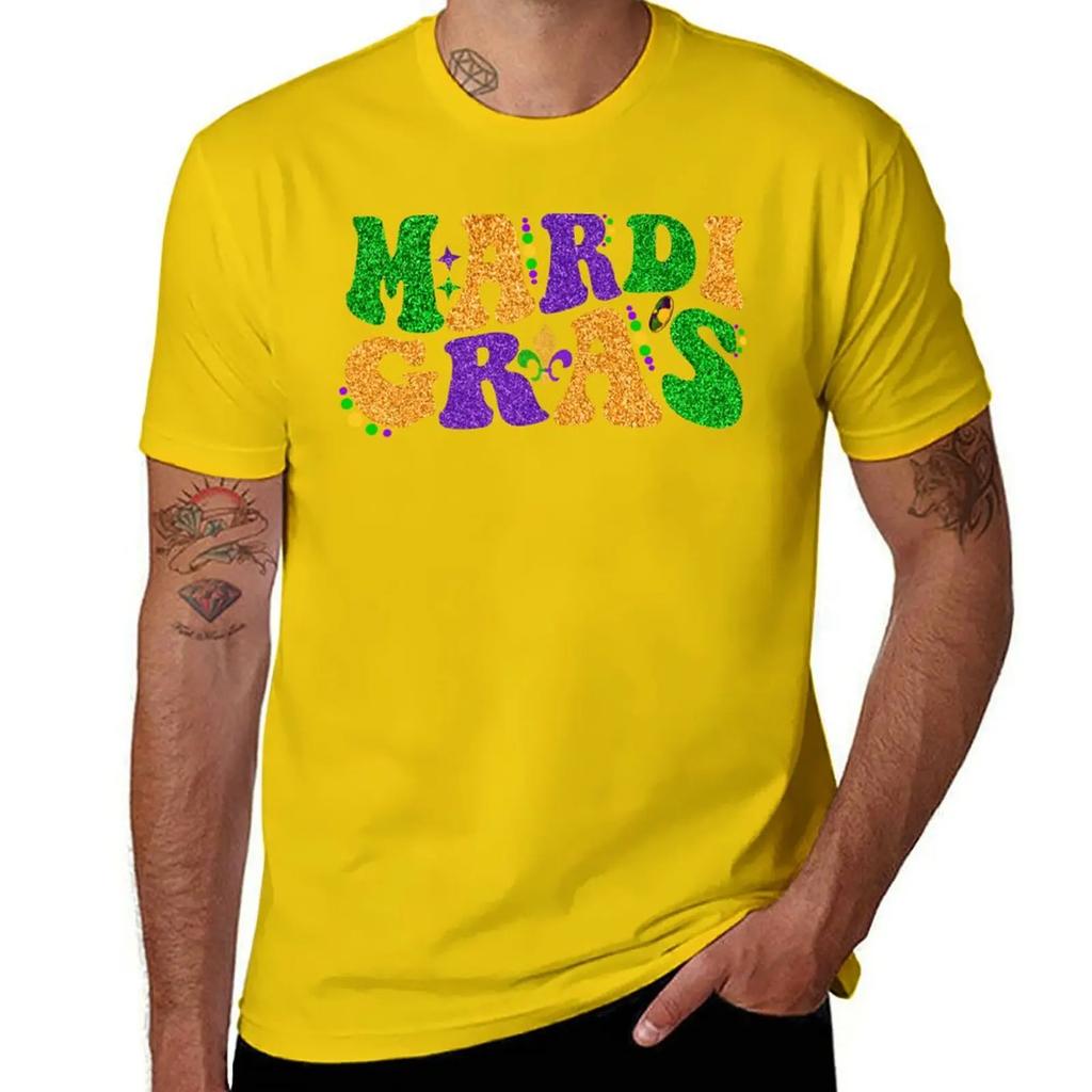 Happy Mardi Gras Retro Groovy Funny Mardi Gras Carnival Party Gift TShirt Aesthetic clothing plus sizes funny t shirts for men