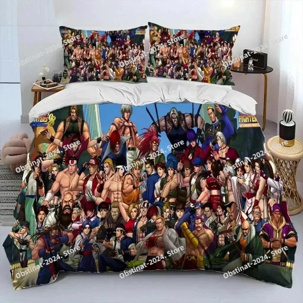 Game King Of Fighters Retro Bedding Set Printed single Comforter Quilt Bed Duvet Cover Pillow Case 3 Pieces Sets Kids Adult Size