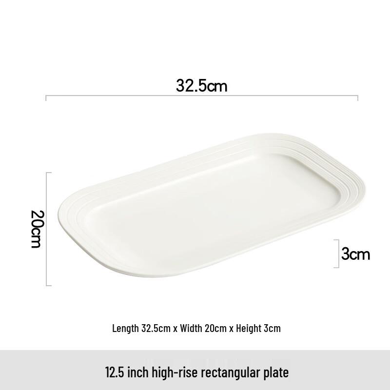 Nordic Style Ceramic Rectangular Dinner Plate