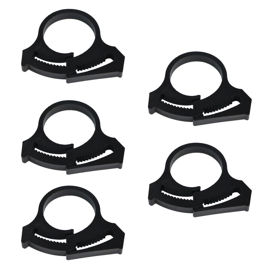 Set of 5 Garden Tubing Clips for Secure Drip Irrigation Systems in Greenhouses Double Gripping Adjustable Hose Clamps