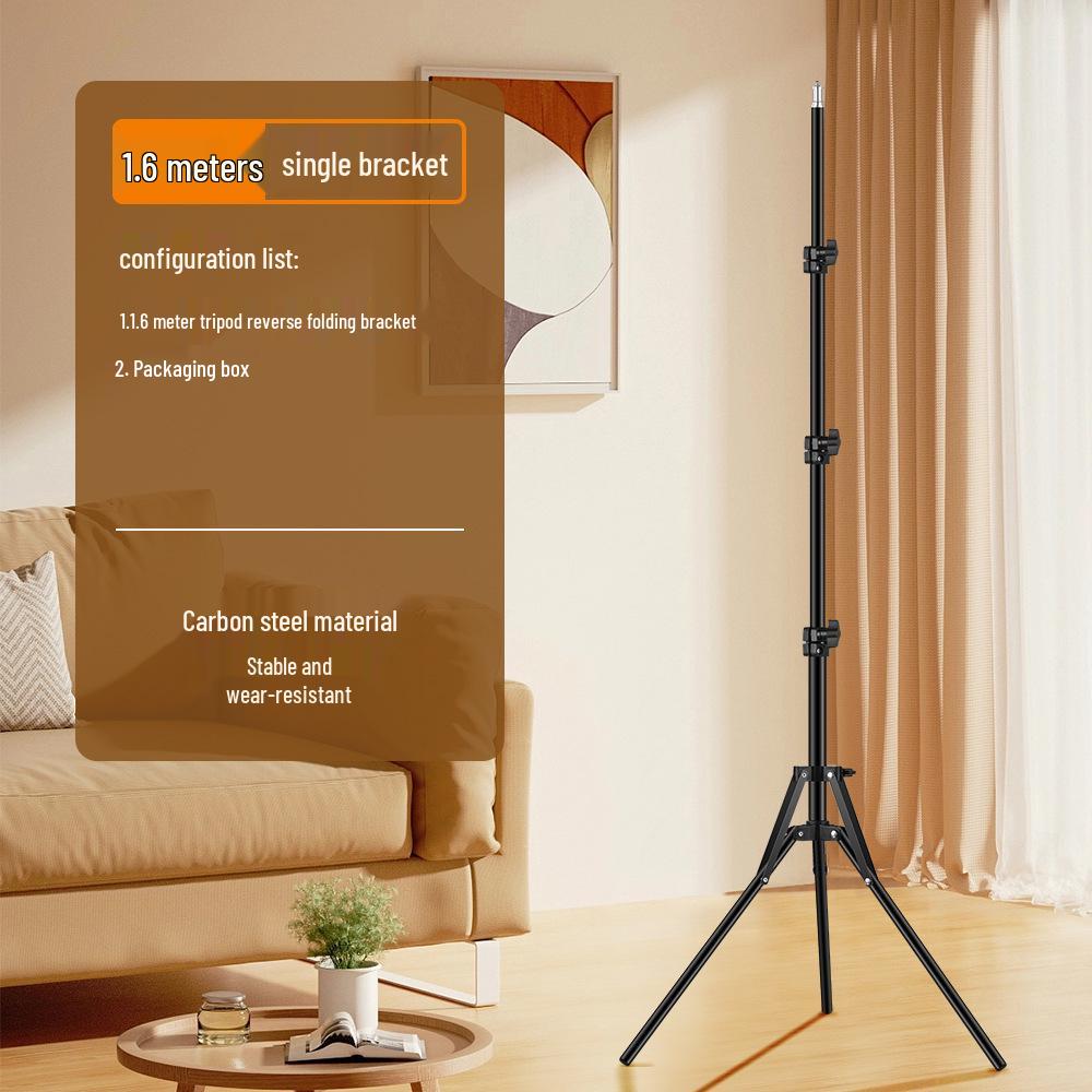 2.1-Meter Portable Floor Tripod with Fill Light for Outdoor Live Streaming & Vlogging