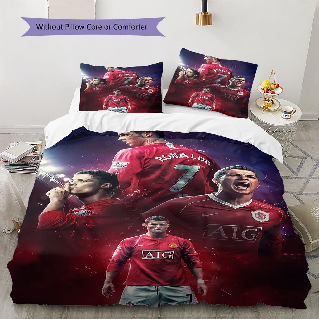 Red MUFC Glory Bedding Quilt Set Quilt Cover Pillowcase Home Decoration Birthday Gift (1 * duvet cover + 2 * pillowcase, without core)