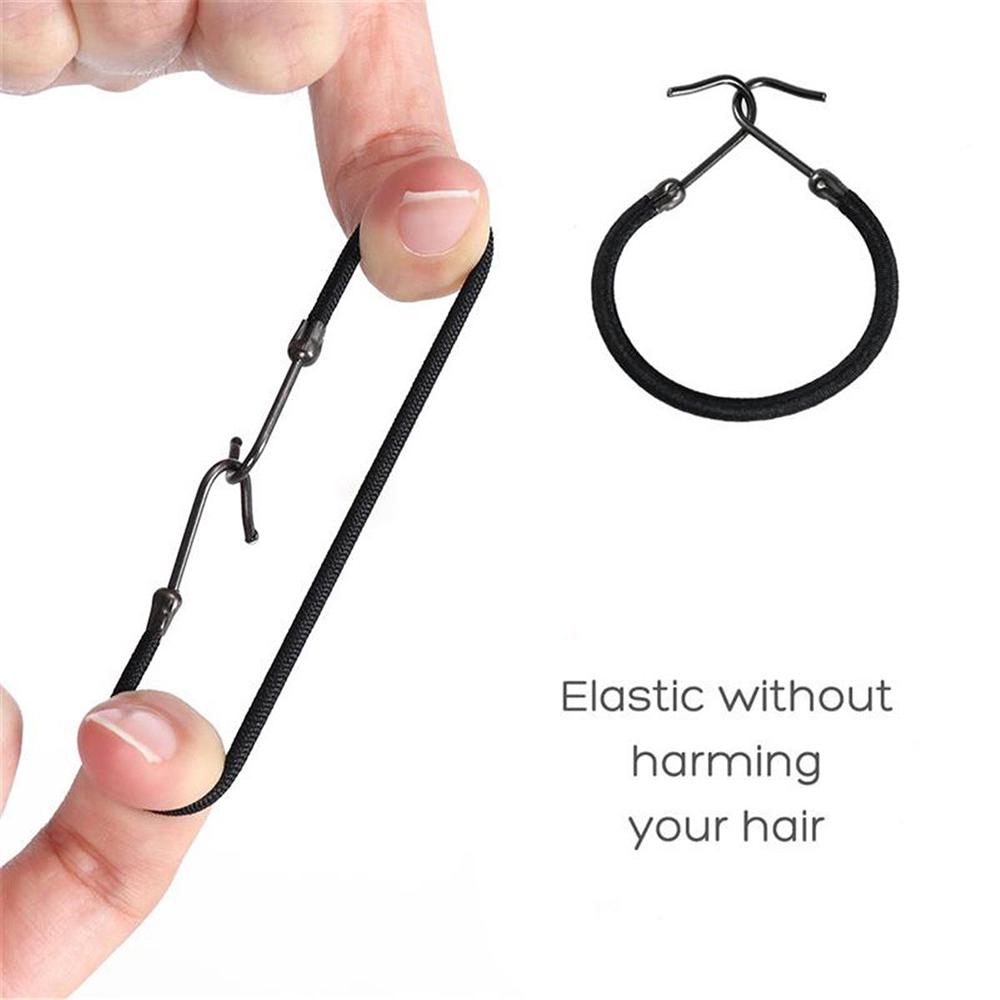 

New High Quality 5pcs Fashion Rubber Bands Hooks Hair Styling Ponytail Hooks Holder Bungee Bands Hair Ties Hair Accessories чорний