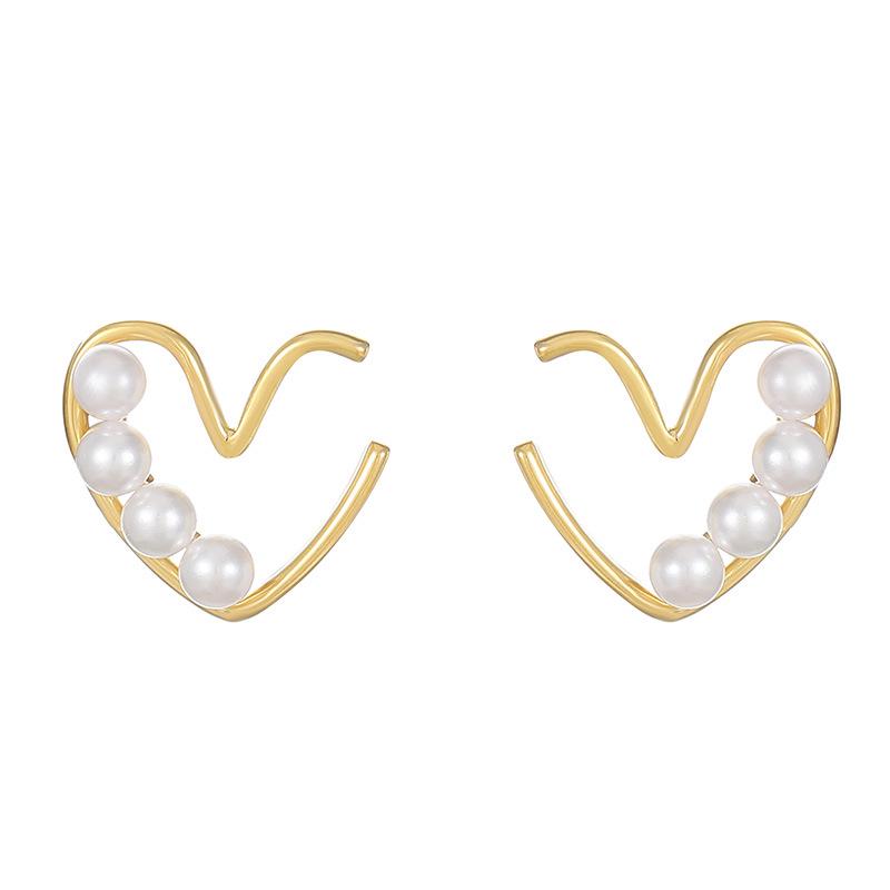 Banyan Tree S925 Silver Pearl Love Earrings - Simple Japanese & Korean Style for Women