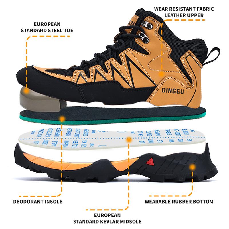 High Quality Security Boots Men Shoes Puncture-Proof Work Boots Steel Toe Shoes Work Sneakers Safety Boot for Engineers Non-slip