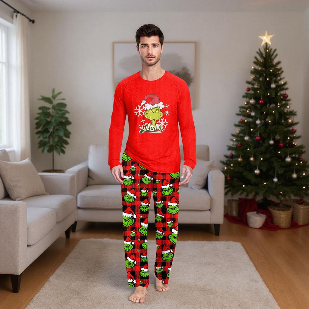 Christmas Prints Family Matching Long Sleeve Tops+Pants Set Family Matching Sets