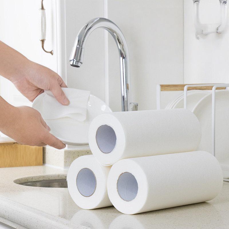 Disposable Thickened Kitchen Cloth: Dual-Use Wet & Dry Wipes for Easy Oil Stain Removal.