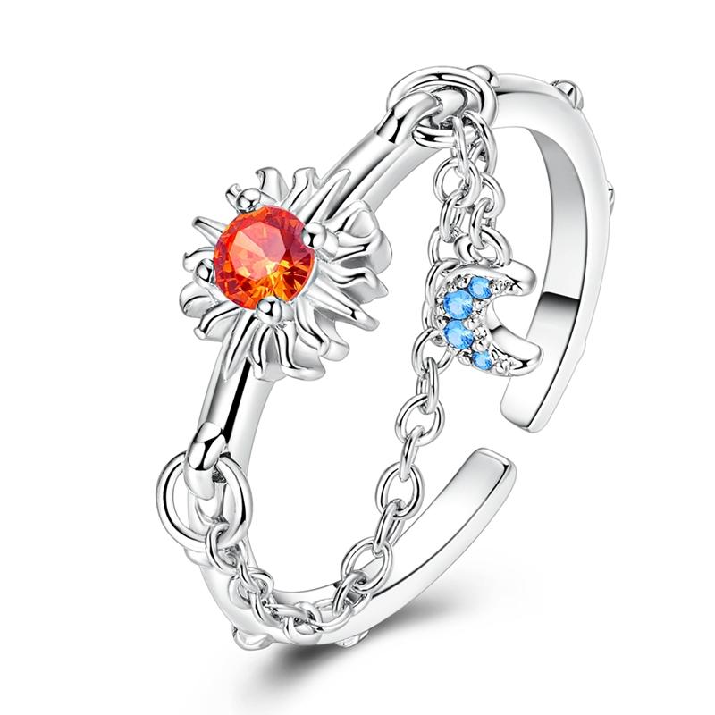 Adjustable Ring 925 Silver Fire Dragon Blossom Flower Clover Open Rings For Women Wedding Jewelry Gift