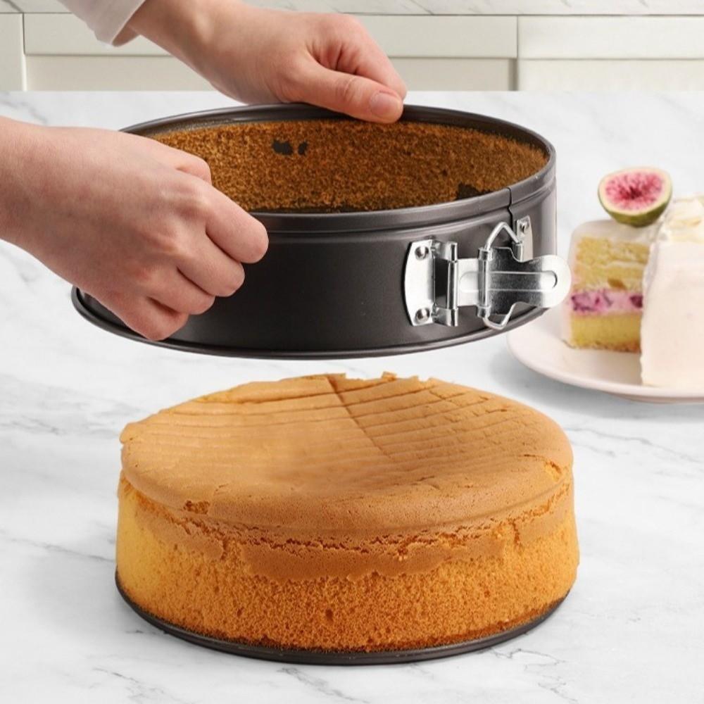 3pcs/set Non-Stick Surface Carbon Steel Bake Pan Removable Bottom Baking Mould Set Baking Tools