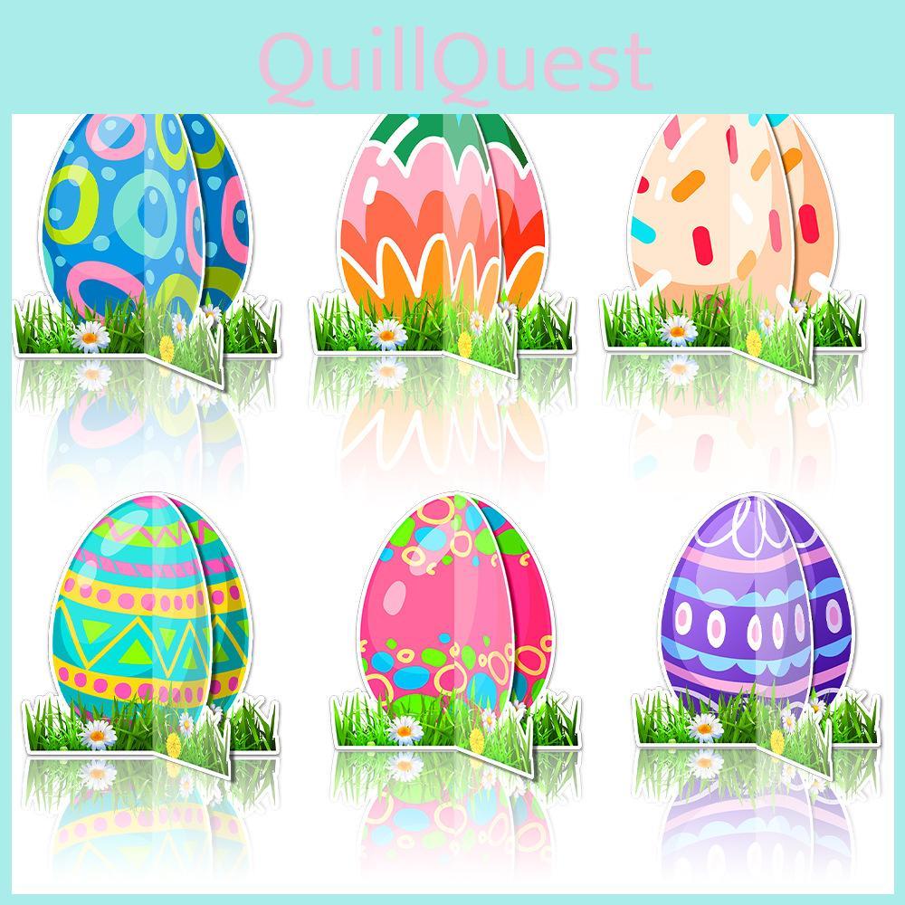 Paper Table Egg Card Insertion Ornament With Doublesided Design For Easter Event