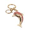 Keychain Pendant, Sparkling Rhinestones Dolphin Shape Keychain, Electroplated Surface Key Holder with Key Ring And Lobster Clasp