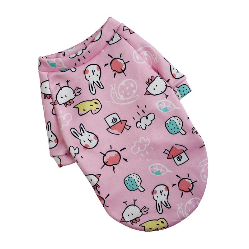 Suéter de Pelúcia com Estampa de Desenho Animado para Animais de Estimação de Duas Pernas para Cães e Gatos - Primavera ao Inverno