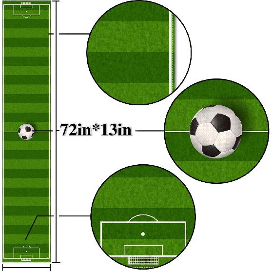 Nepnuser Linen Soccer Table Runner Sport Table Decoration Boy Soccer Birthday Party Supplies for Farmhouse Rustic Vintage Table Cover Home Kitchen