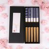 Reusable 5Pairs Tableware Handmade Bamboo Japanese Natural Wood Chopsticks Sushi Food Multi Color Wooden Chop Sticks