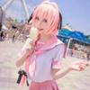 Ensemble Costume Cosplay Astolfo, Tenue Uniforme Marin Rose avec Perruque, Anime Série Fate Costume pour Fête d'Halloween Jeu de Rôle