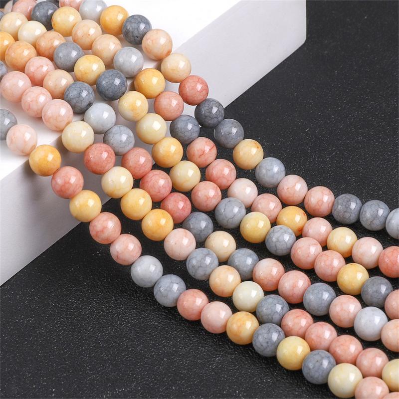 

8 мм разноцветные стеклянные бусины для изготовления ювелирных изделий DIY ожерелье браслет телефон цепочка освещения about 50pcs