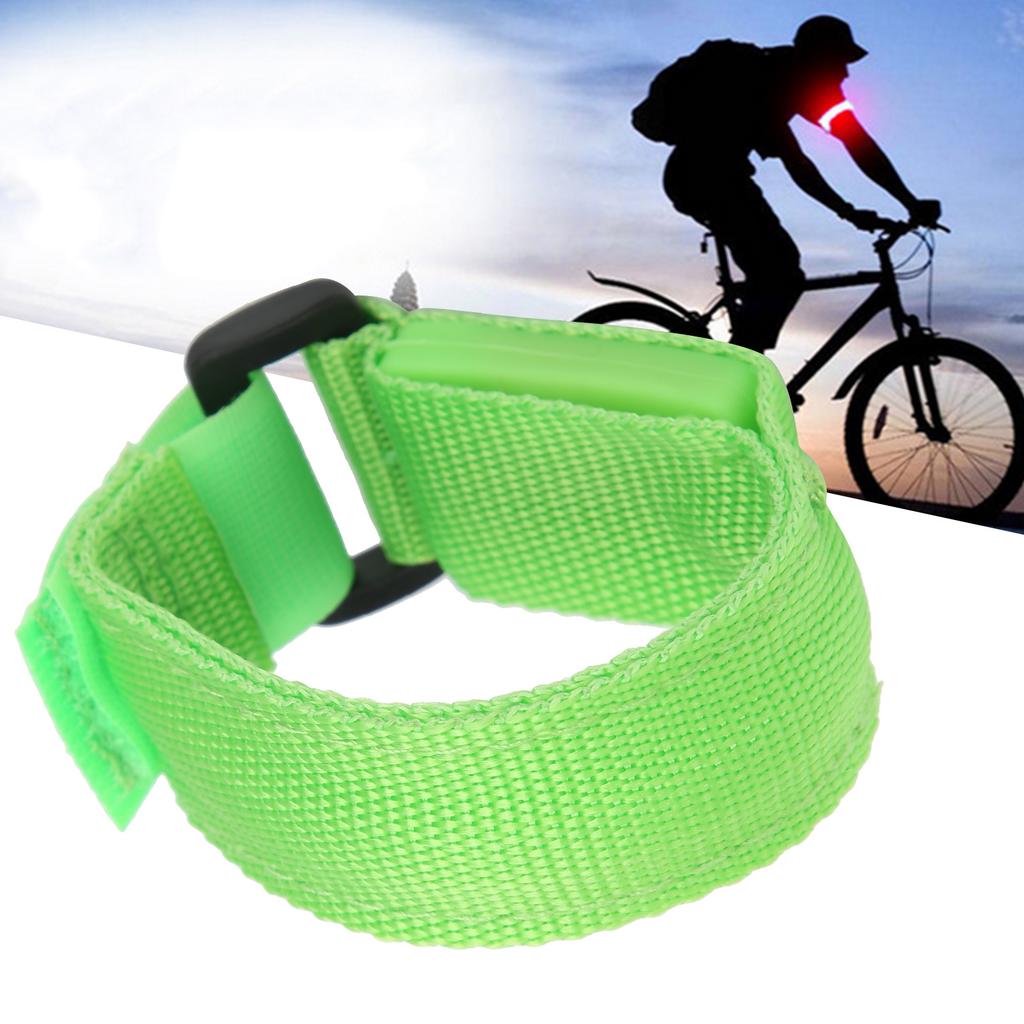 Outdoor Running LED Armband Adjustable Flashing Wristband Cycling Light Up BraceletGreen