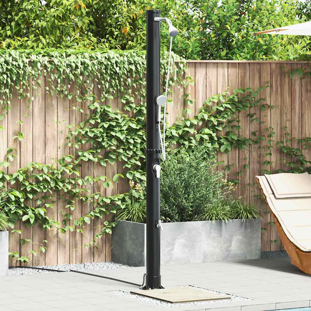 vidaXL Außen Solardusche 20 l PVC und Aluminium Schwarz schwarz