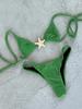 2026 New Sexy Low Waisted Bikini Set Swimsuit Starfish Swimwear Women Solid Strappy Beachwear Bathing Suits Brazilian Biquini