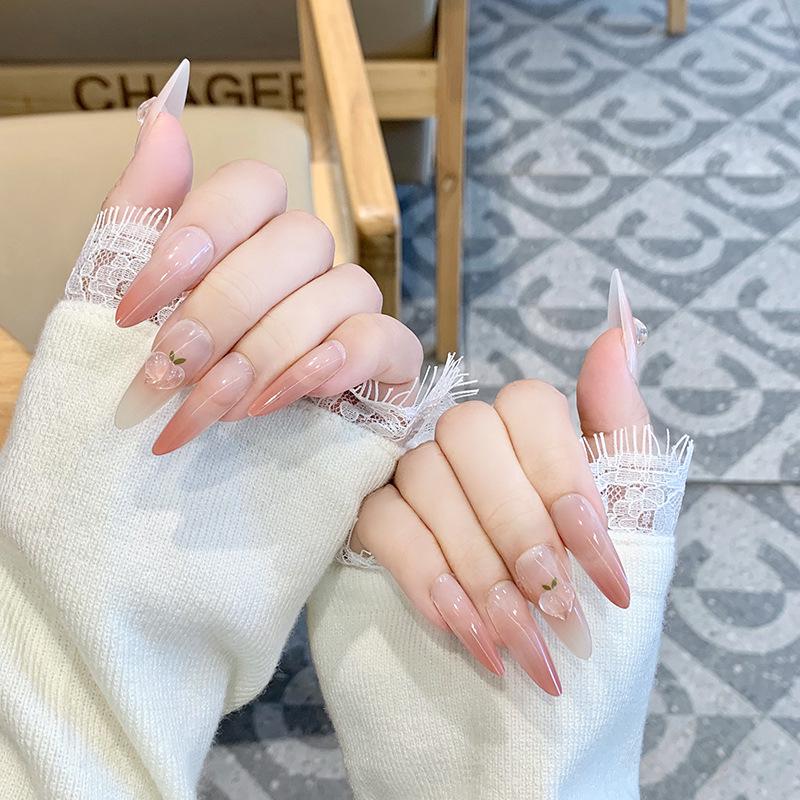 2026 Korean Style Cat Manicure: Medium-Long Wearable Nail Tips, Handmade & Detachable