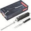 Electric Carving Knife Gift Set - Rechargeable Via USB - Includes Serrated Electric Knife & Stainless Steel Meat Fork