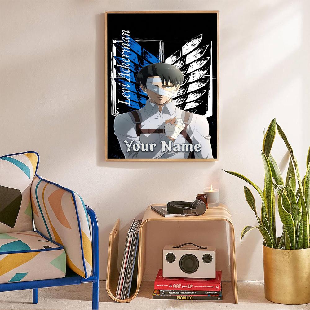 Attack Titan Customize Your Name Diamond Painting Round Diamond Rhinestones Mosaic Diamond Embroidery Wall Paintings Rhinestones Gift Frameless