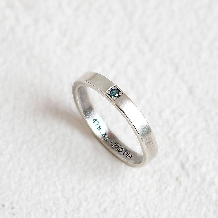 47Bag 925 Silver Vinculo Diamond Couple Ring/ Vinculo