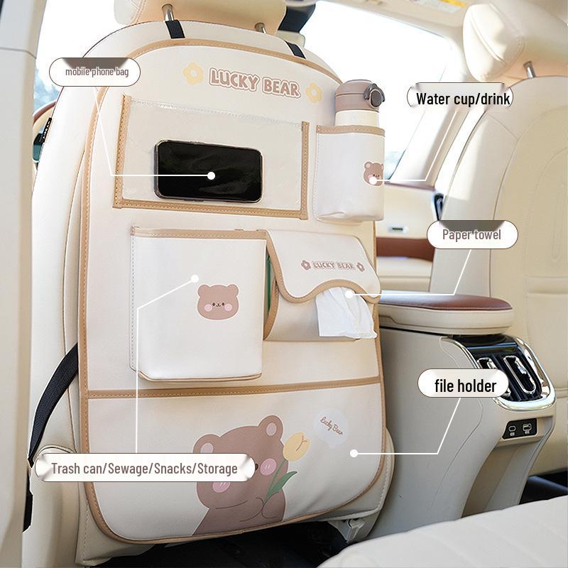 

Автомобільний столик для їжі на спинку сидіння та сумка для зберігання з мультяшним дизайном