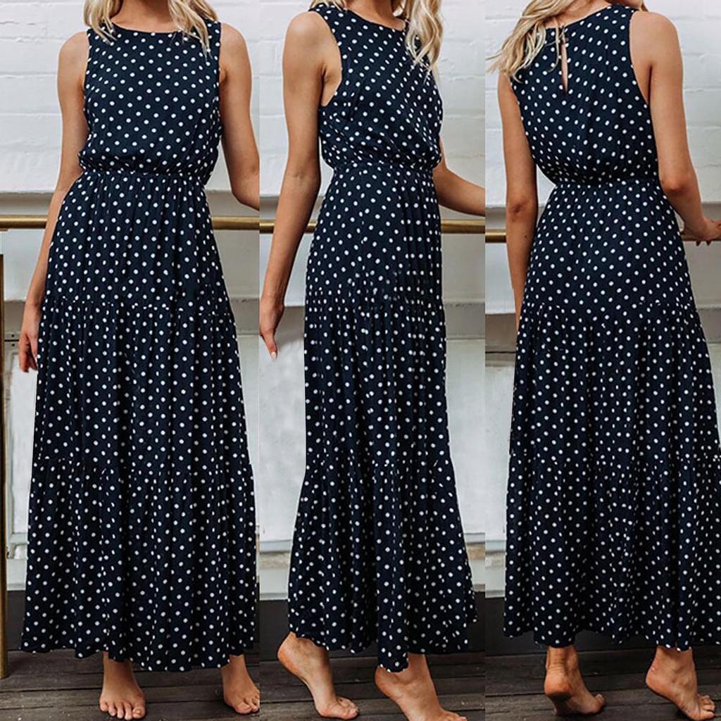 Женское повседневное свободное платье с точечным принтом Вечернее ...