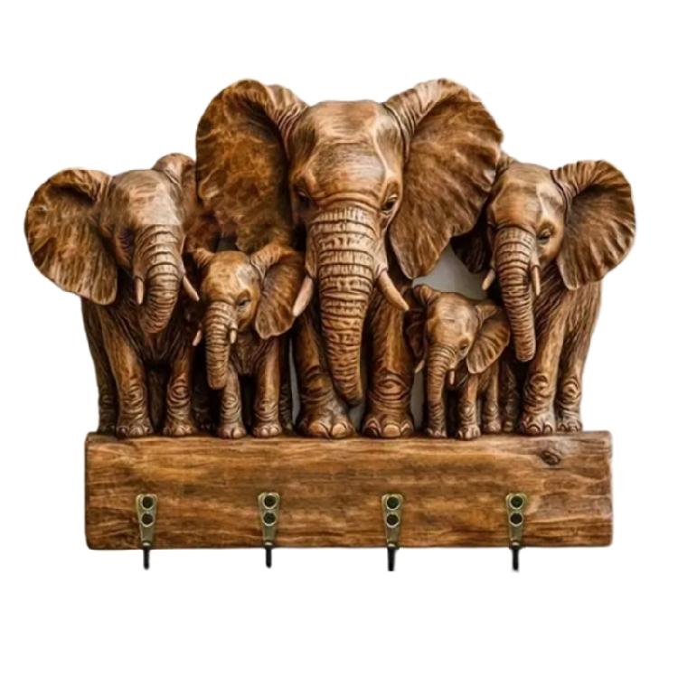 Wandmontierte Schlüsselhaken mit Haken Holz Schlüsselhalter für Wanddekoration Dekorative Schlüsselaufhängung für Eingangsbereich Wohnzimmer Büro black