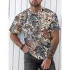 Western Elements 3D Digital Printing Imitation Cotton Men's Short Sleeved T-shirt