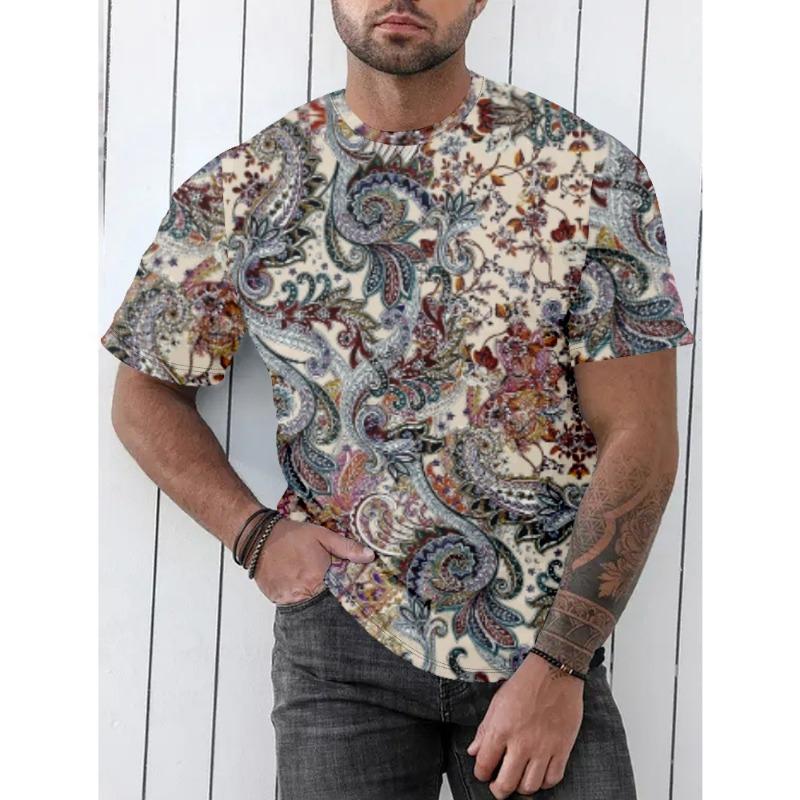 Western Elements 3D Digital Printing Imitation Cotton Men's Short Sleeved T-shirt